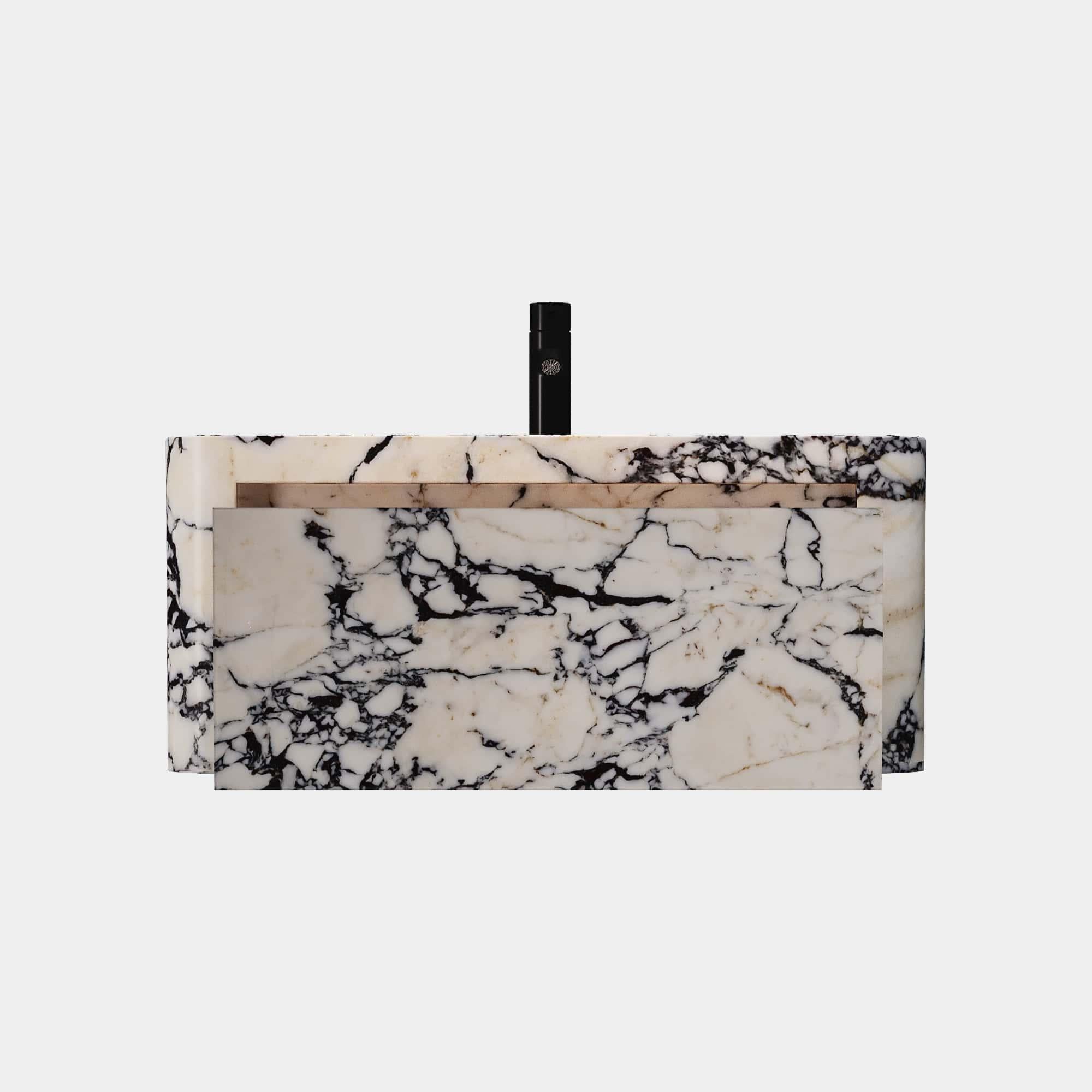 XXI secolo e contemporaneo Lyke - Mobiletto da bagno a parete - Calacatta Viola - Medio in vendita