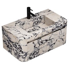 Lyke - Wall-Mounted Bathroom Vanity - Calacatta Viola - Medium