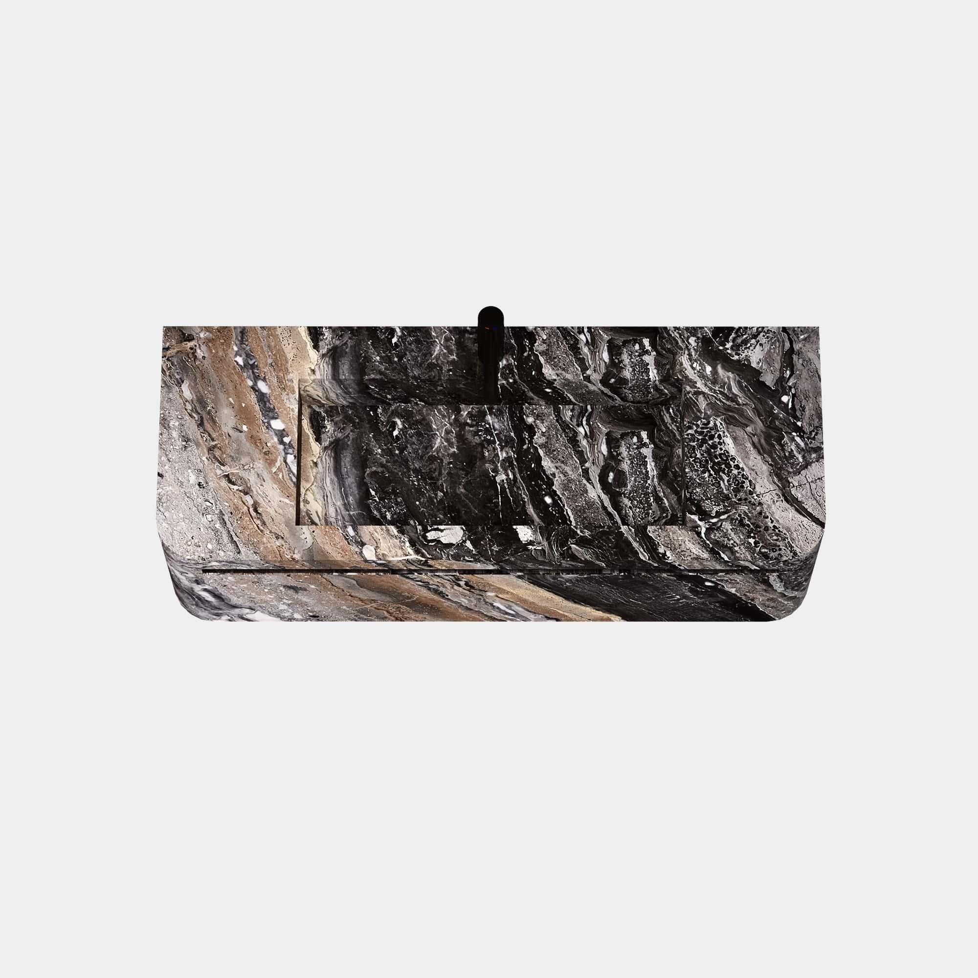 Scandinave moderne Lyke - Vanity de salle de bains murale - Galaxy gris - Large en vente