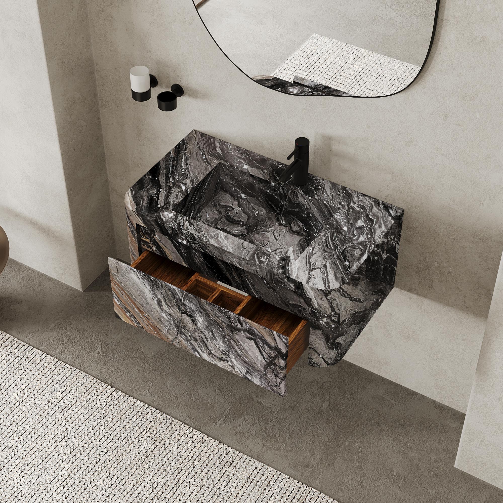 Lyke - Mueble de baño suspendido - Galaxia Gris - Mediano Escandinavo moderno en venta