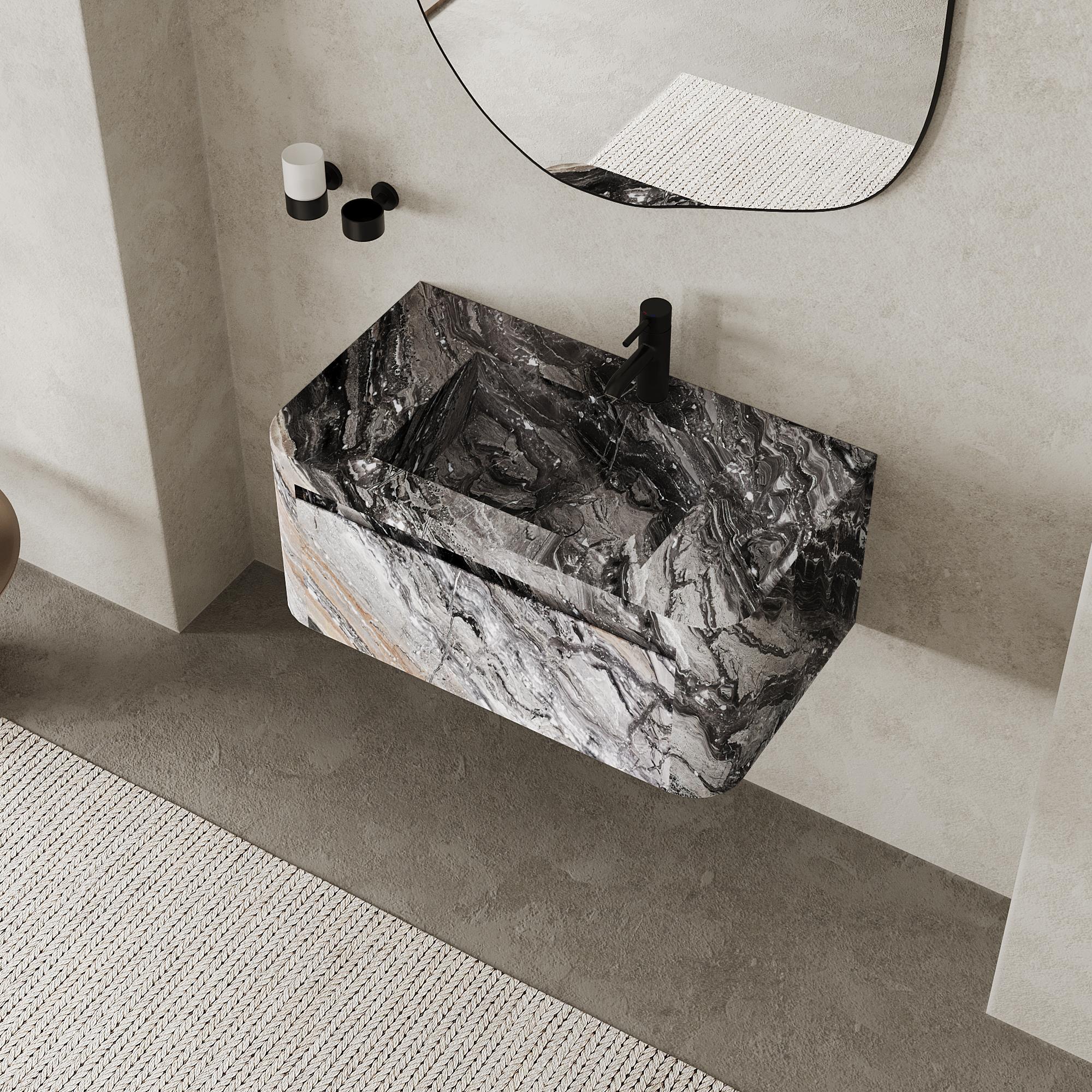 Lyke - Mueble de baño suspendido - Galaxia Gris - Mediano Portugués en venta