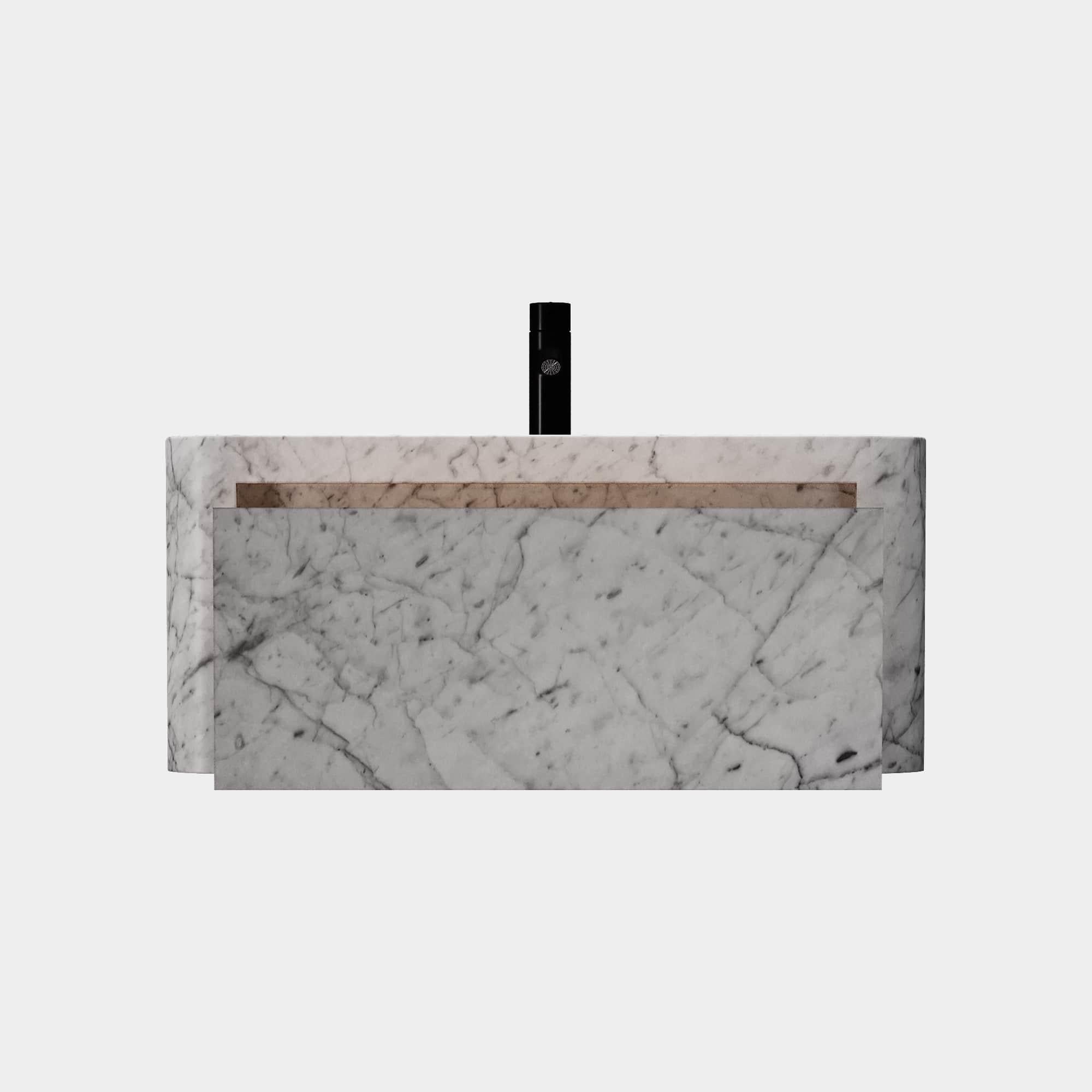 Marmo Lyke - Mobiletto da bagno a parete - Whiting Carrara - Medio in vendita