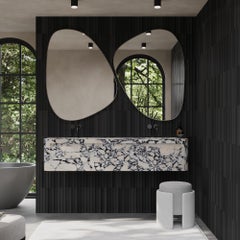 Lyke -Montado en la pared Lavabo doble - Calacatta Viola