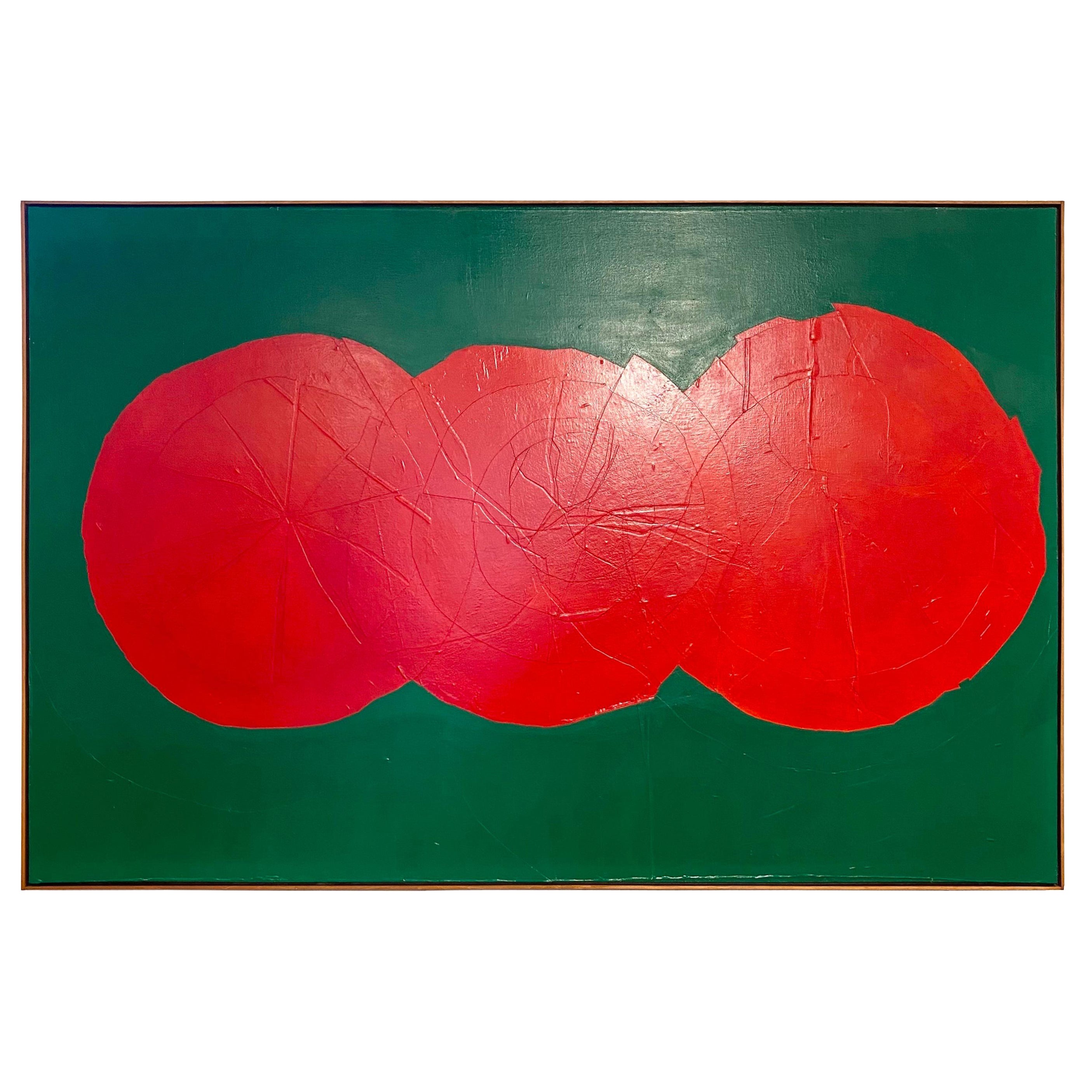 Abstraktes Gemälde von Leinwand Braden, 1980er Jahre