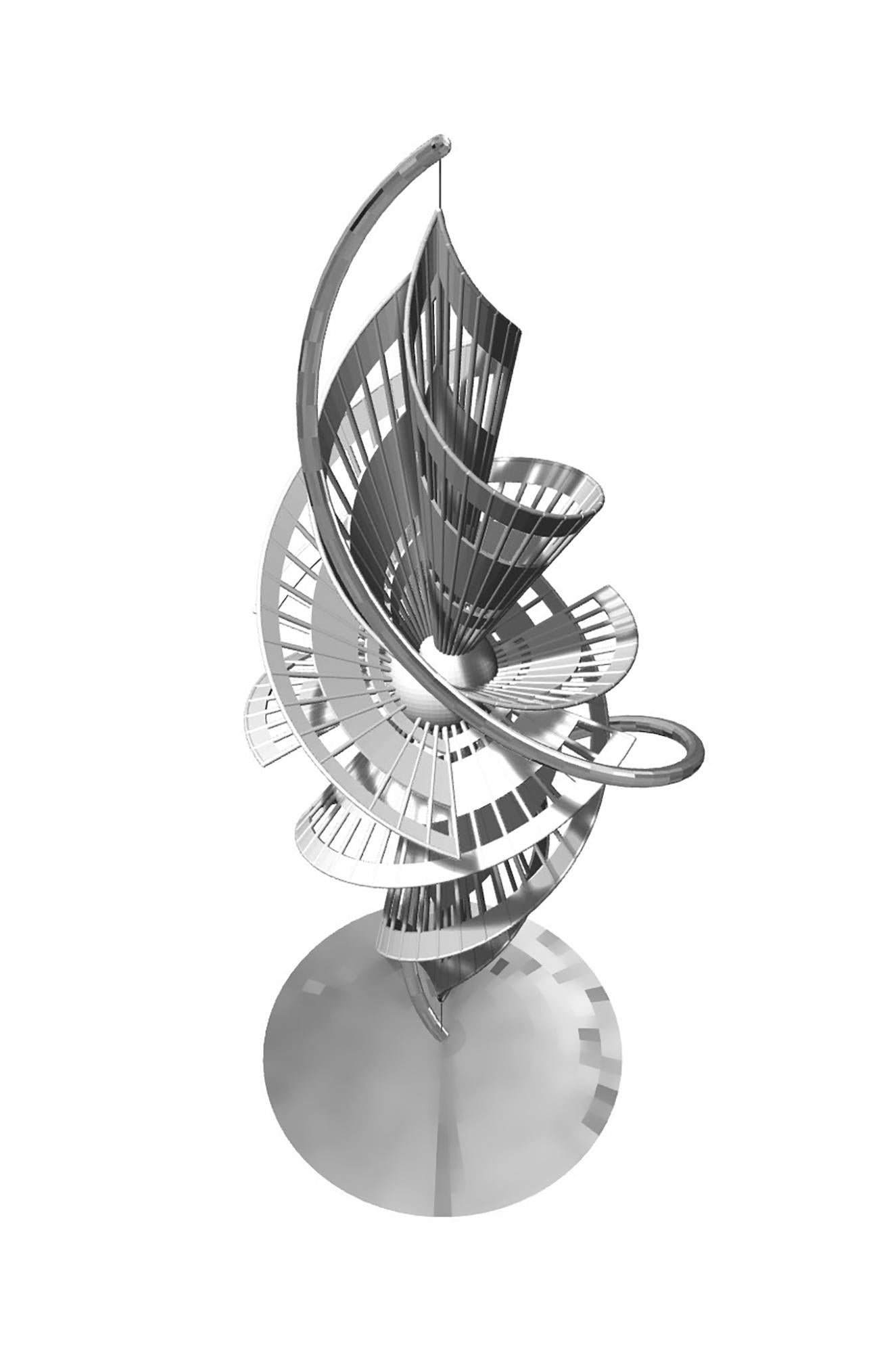 Aurora - Gray Abstract Sculpture by Lyle London
