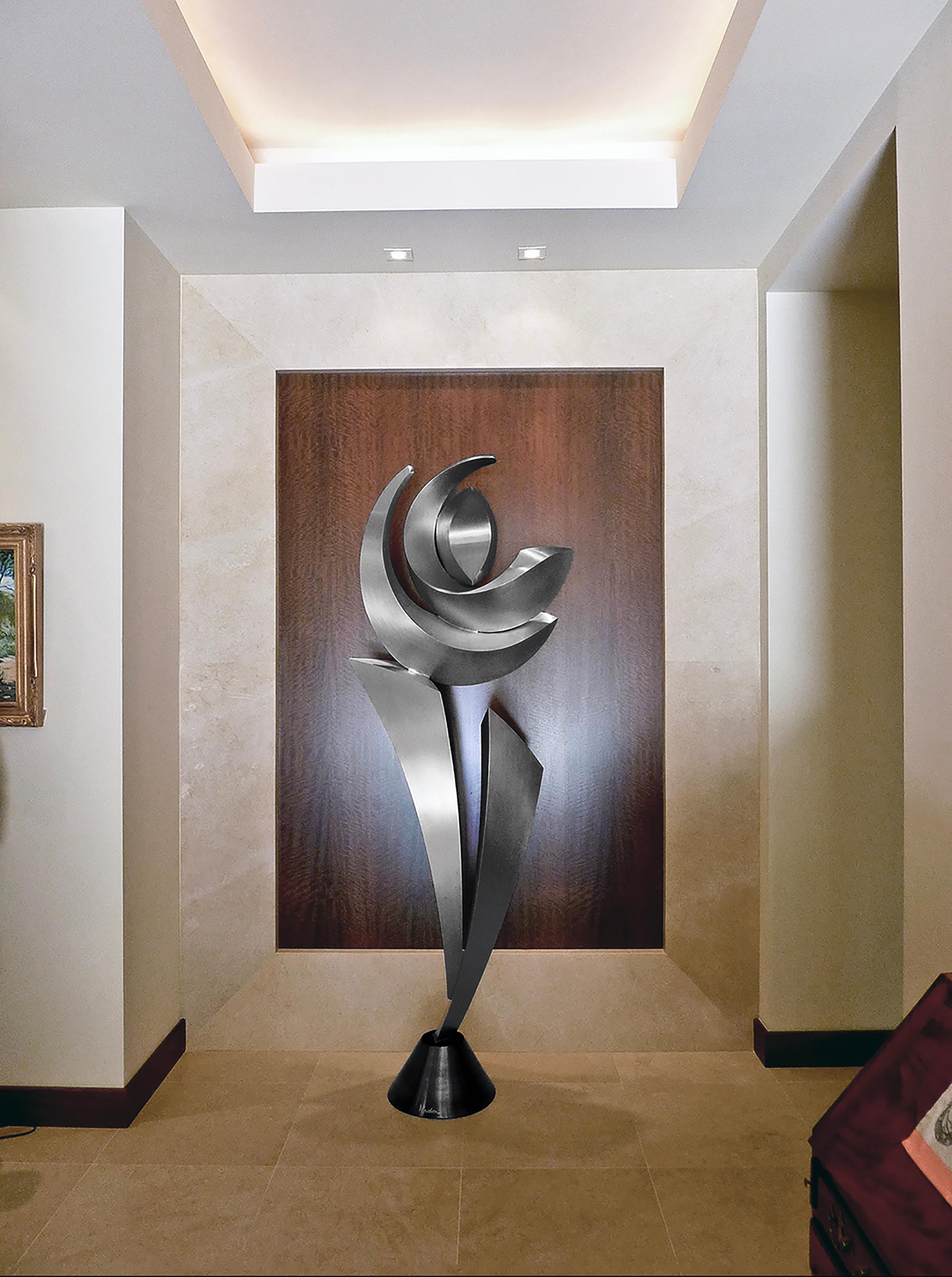 Oracle of the Lake - Gold Abstract Sculpture by Lyle London