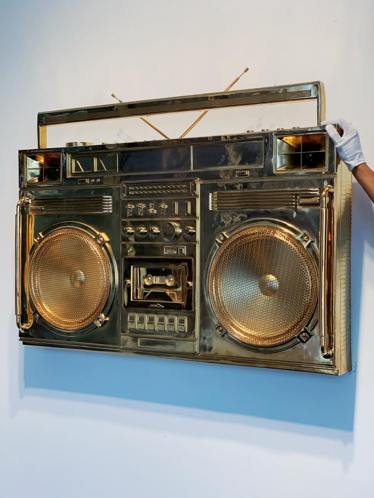 Lyle Owerko Gold Boombox Sculpture For Sale at 1stDibs boombox gold