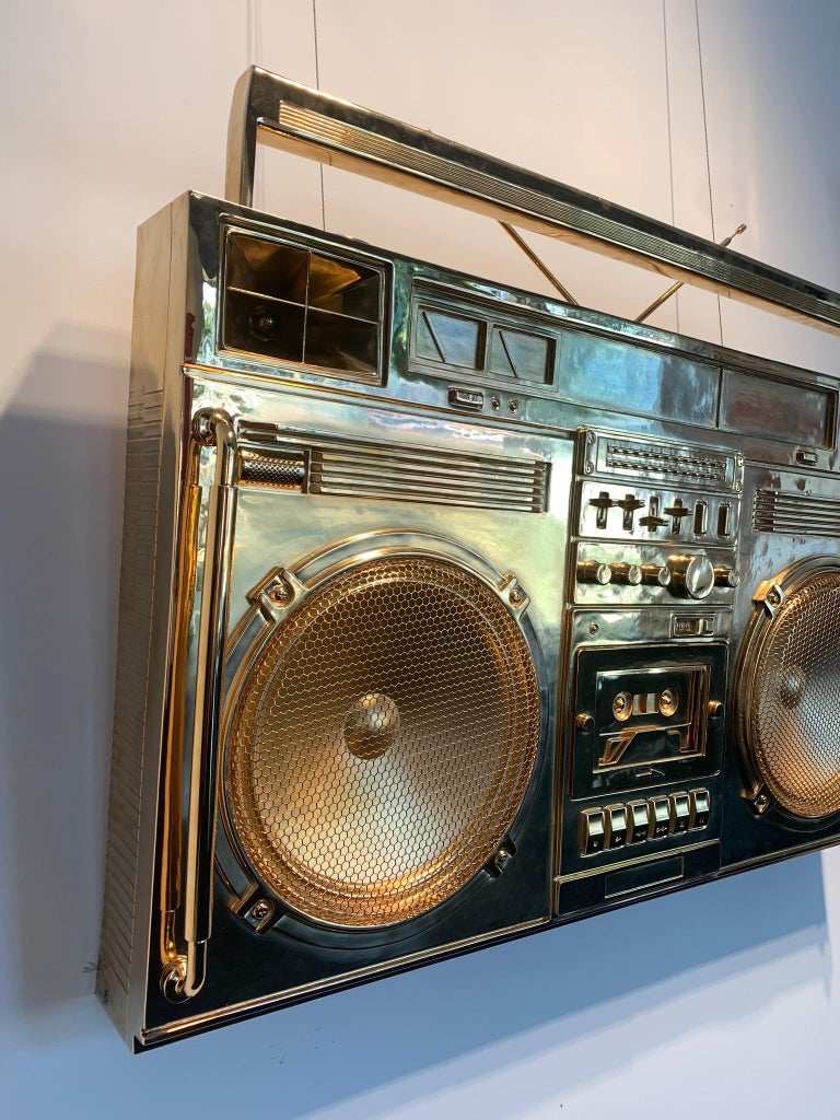 Lyle Owerko Gold Boombox Sculpture For Sale at 1stDibs boombox gold