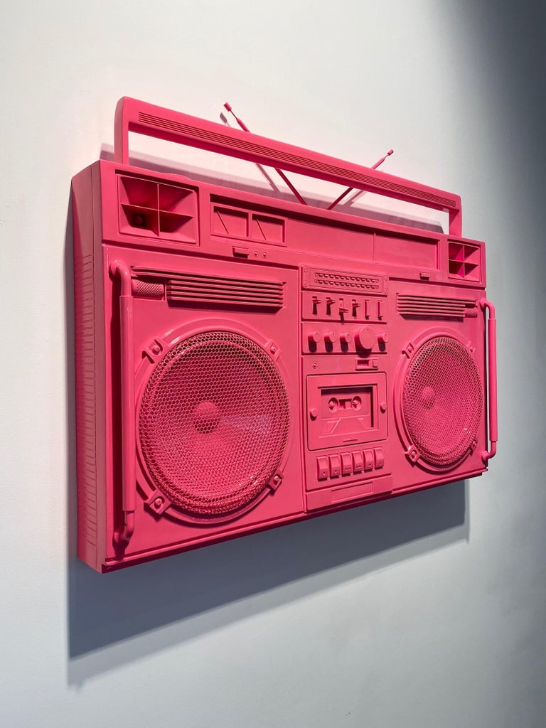 Lyle Owerko Bubblegum Pink Boombox Sculpture For Sale at 1stDibs