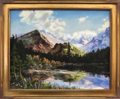 Lawn Lake, Colorado, National Park Mountain, Öllandschaft in Blaugrün, 1950er Jahre