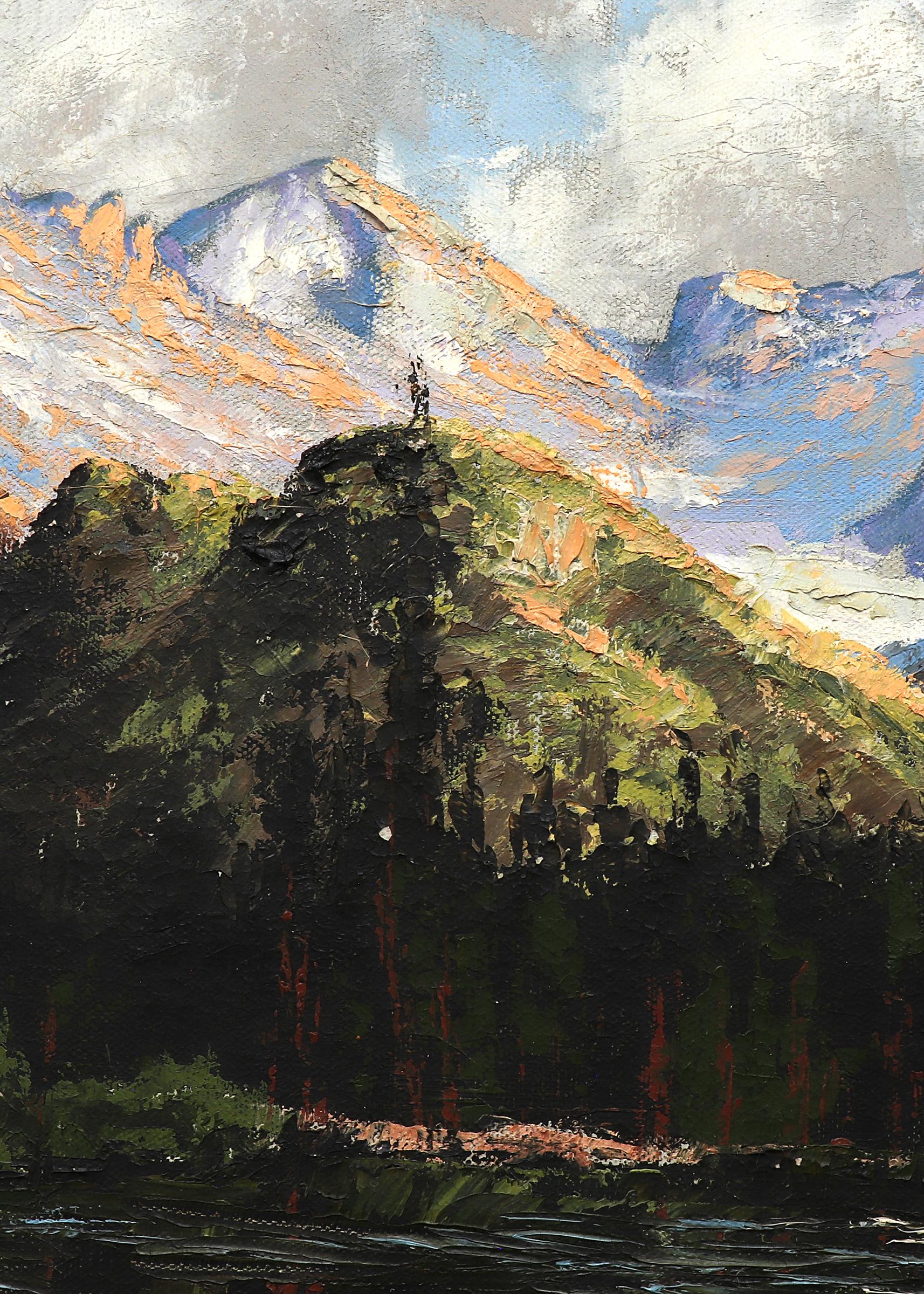 Bear Lake, Colorado, Estes Park, Rocky Mountain National Park, Vintage Landscape - American Impressionist Painting by Lyman Byxbe