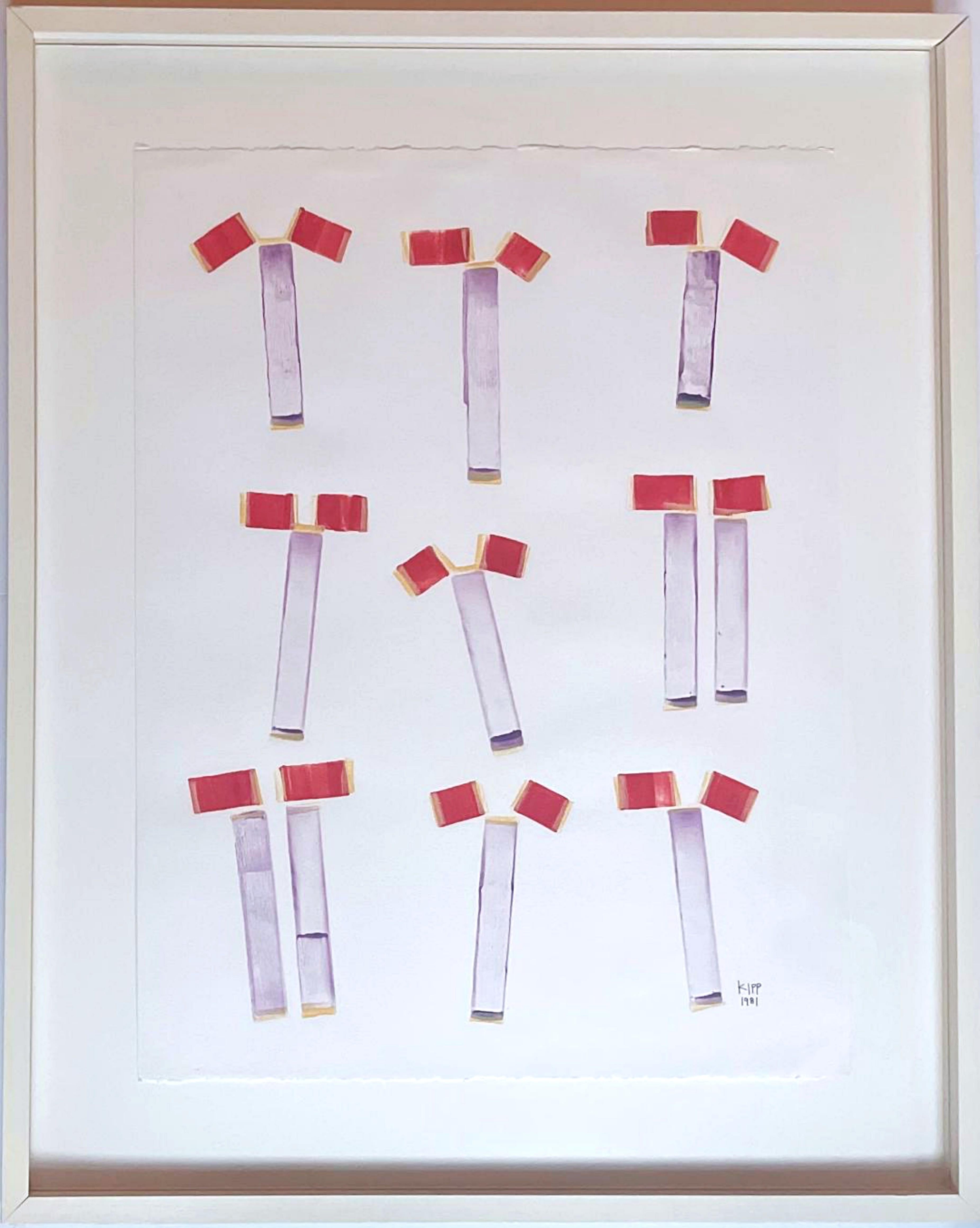 Framed Abstract Drawings and Watercolors