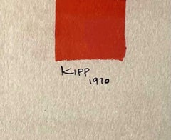 Unique painting on paper, hand signed by Minimalist pioneer Lyman Kipp, Framed
