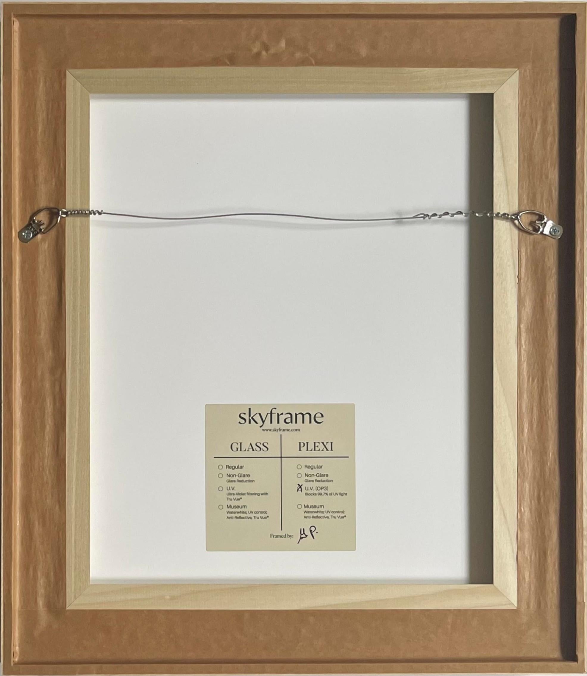 Einzigartiges Gemälde auf Papier, handsigniert vom Minimalismus-Pionier Lyman Kipp, gerahmt (Orange), Abstract Painting, von Lyman Kipp 