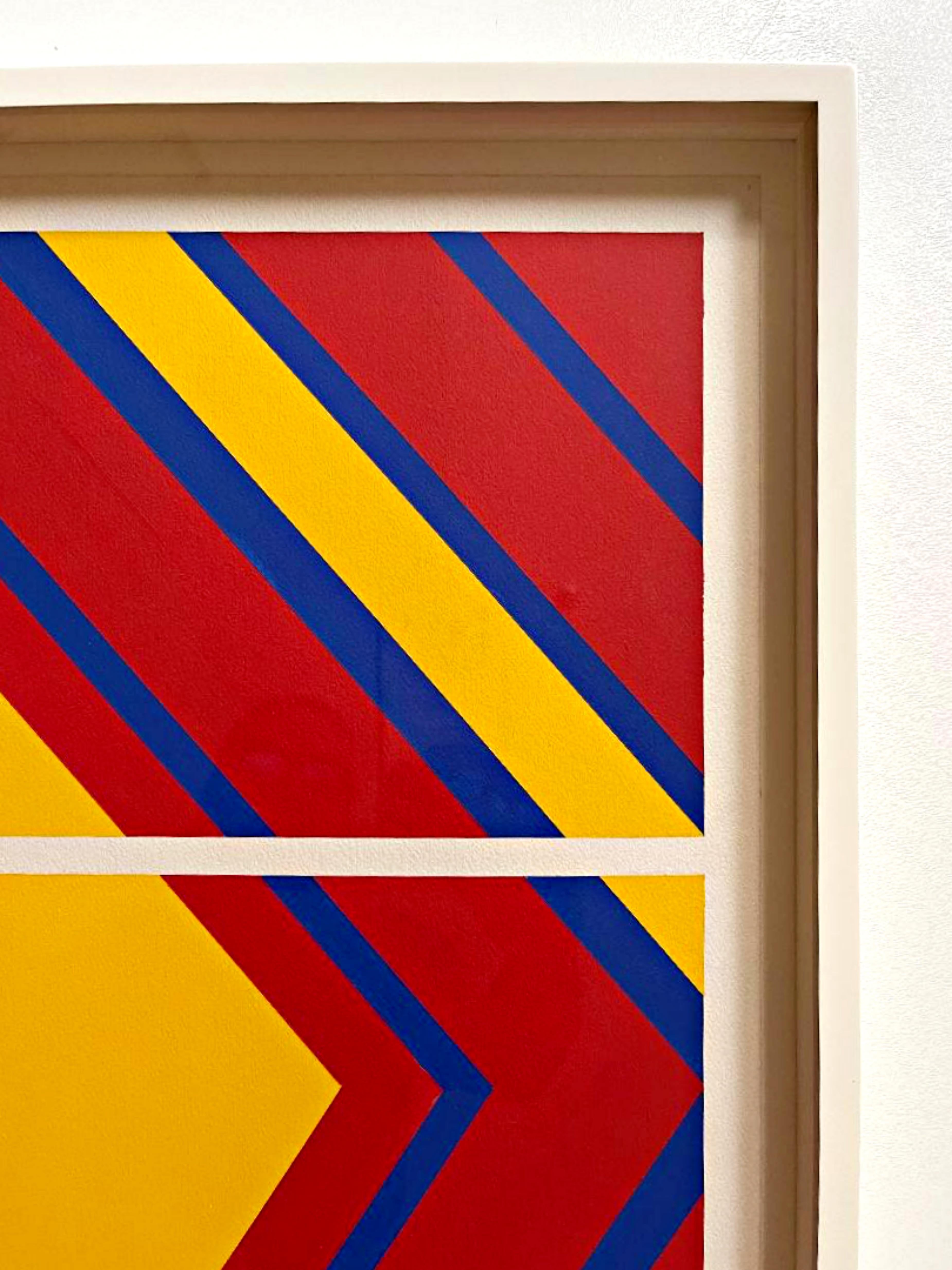 Abstraction géométrique sans titre unique signée et encadrée par le pionnier de l'art minimaliste. en vente 2