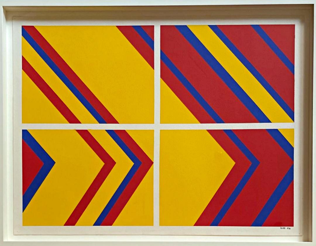Abstraction géométrique sans titre unique signée et encadrée par le pionnier de l'art minimaliste. - Mixed Media Art de Lyman Kipp 