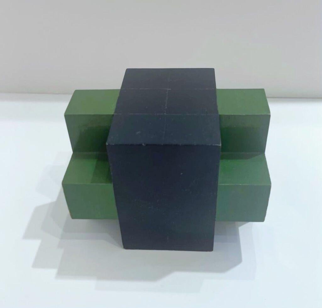 1960s Constructivist/Minimalist Sculpture hand signed and dated and stamp signed - Brown Abstract Sculpture by Lyman Kipp 