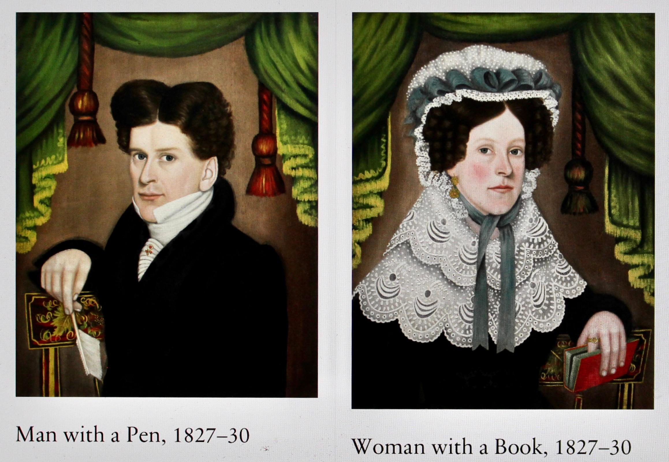 Lyman Parks (Attributed to) Portraits of Mr. & Mrs. Abraham D. Martline For Sale 2