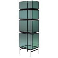 lyn Cabinet, European, Minimalist, Green, Black Base, German, Cabinet