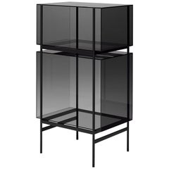 Lyn Cabinet, European, Minimalist, Grey, Black Base, German, Cabinet