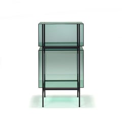 Lyn Cabinet, European, Minimalist, Green, Black Base, German, Cabinet