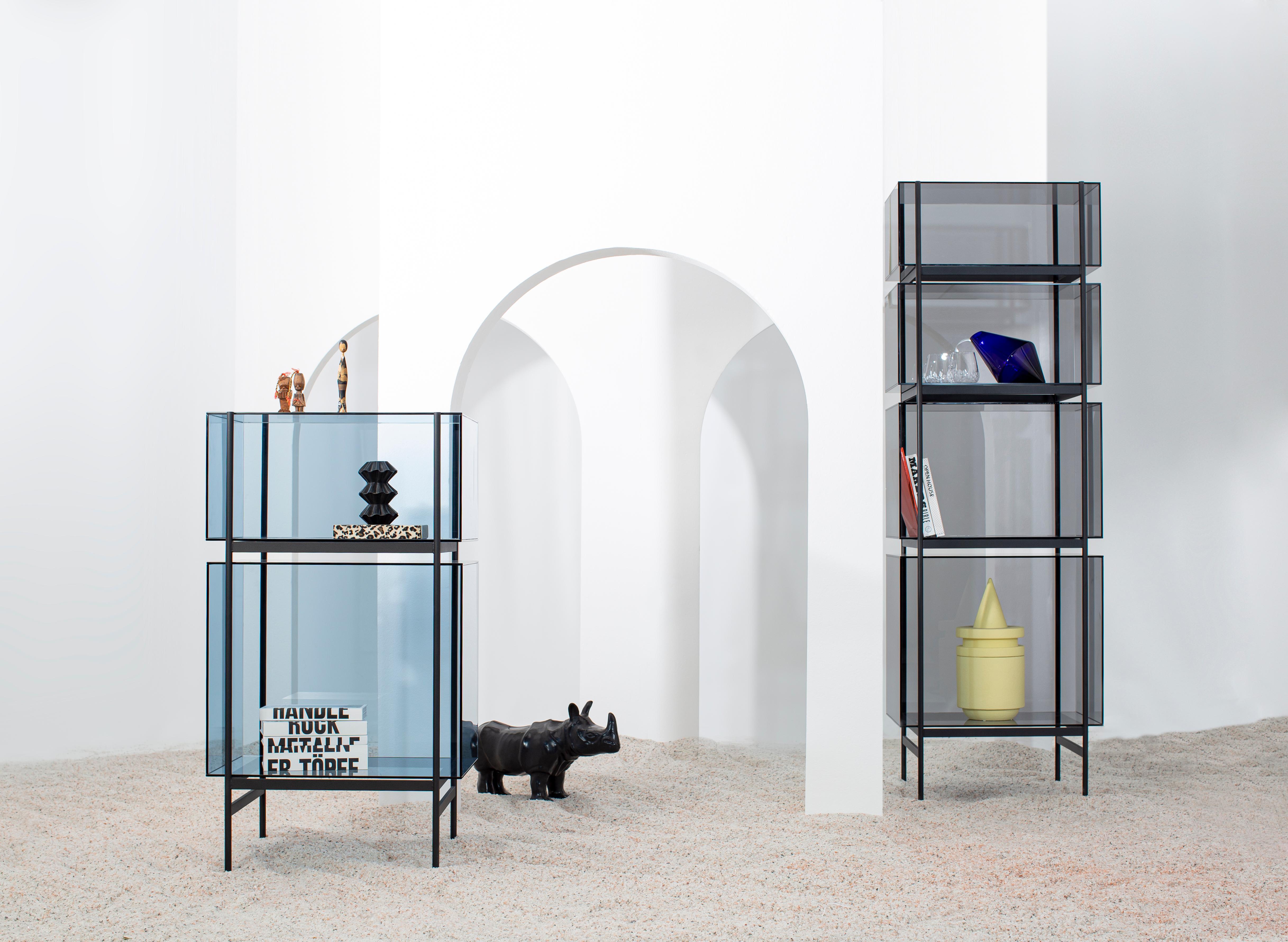 Steel Lyn High Blue Black Cabinet by Pulpo