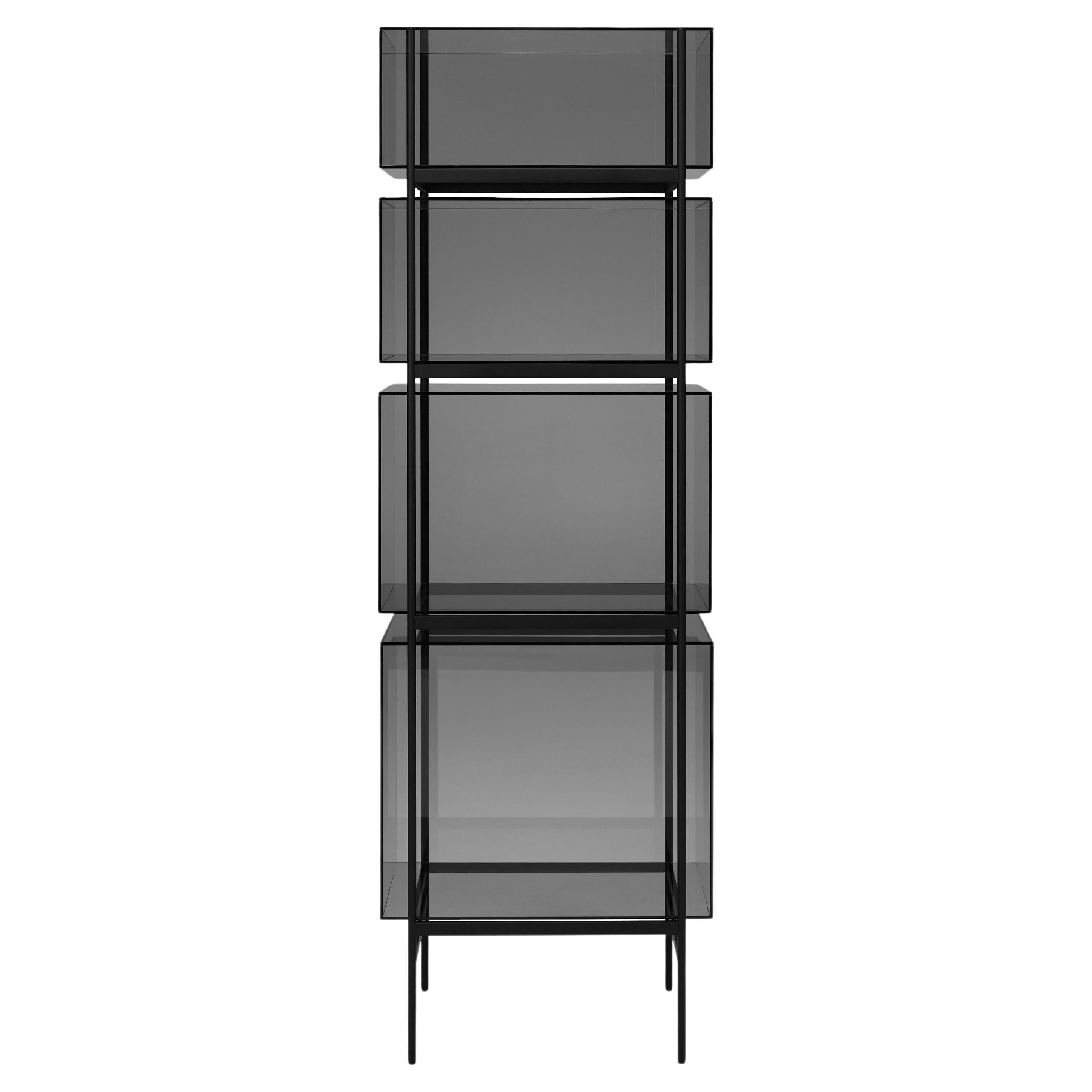 Lyn High Grey Black Cabinet by Pulpo For Sale