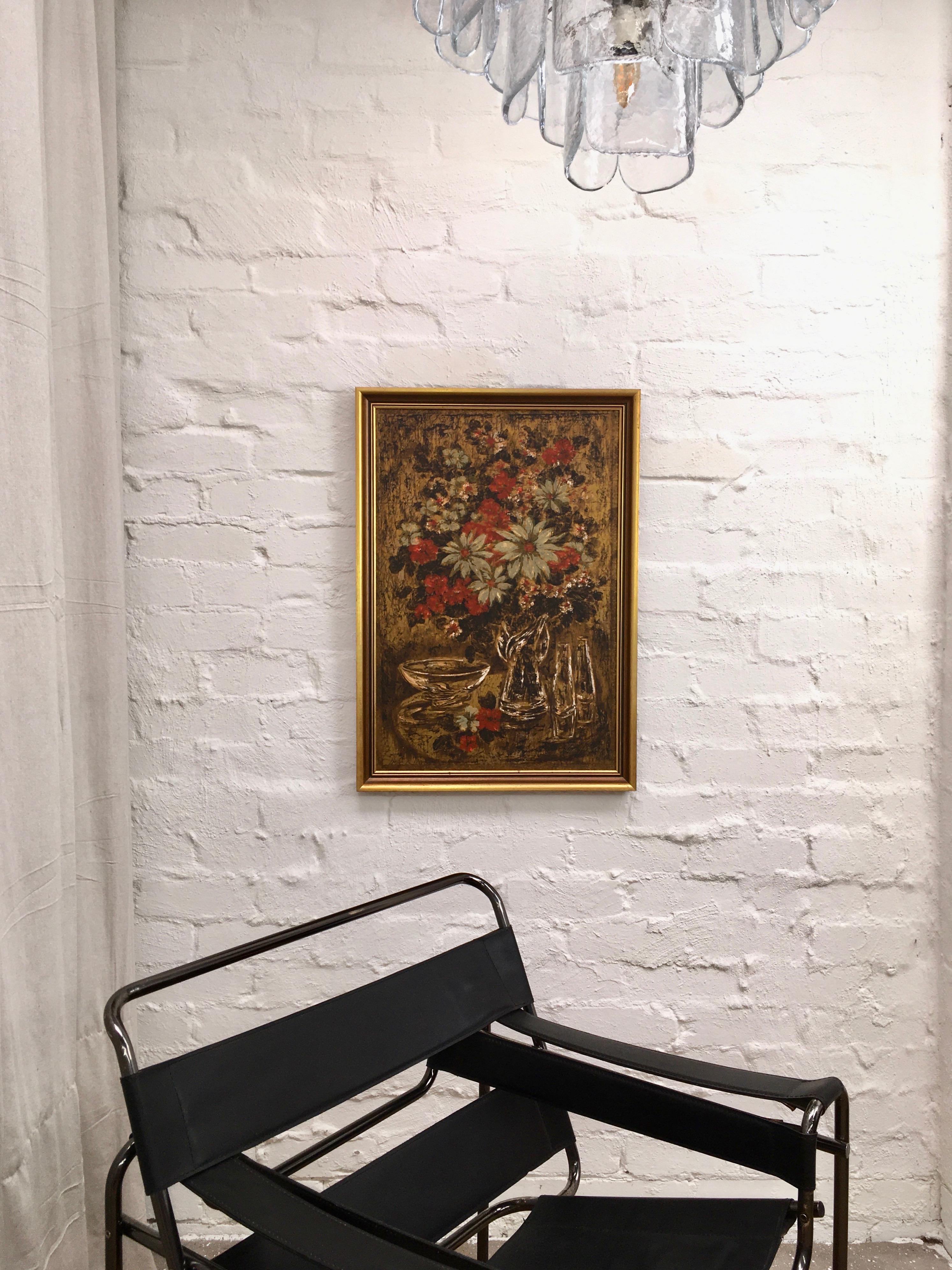 Mid-Century moderno Lyn Howley Serigrafia Les Fleur No. 3 Stampa Firmata 1950s in vendita