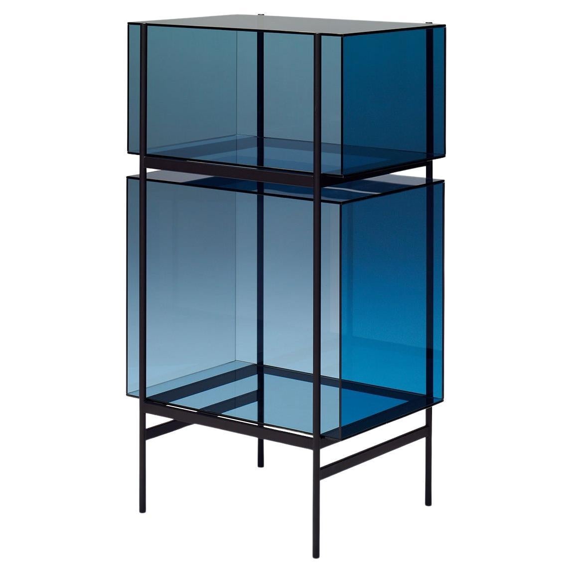 Lyn Small Blue Black Cabinet by Pulpo For Sale
