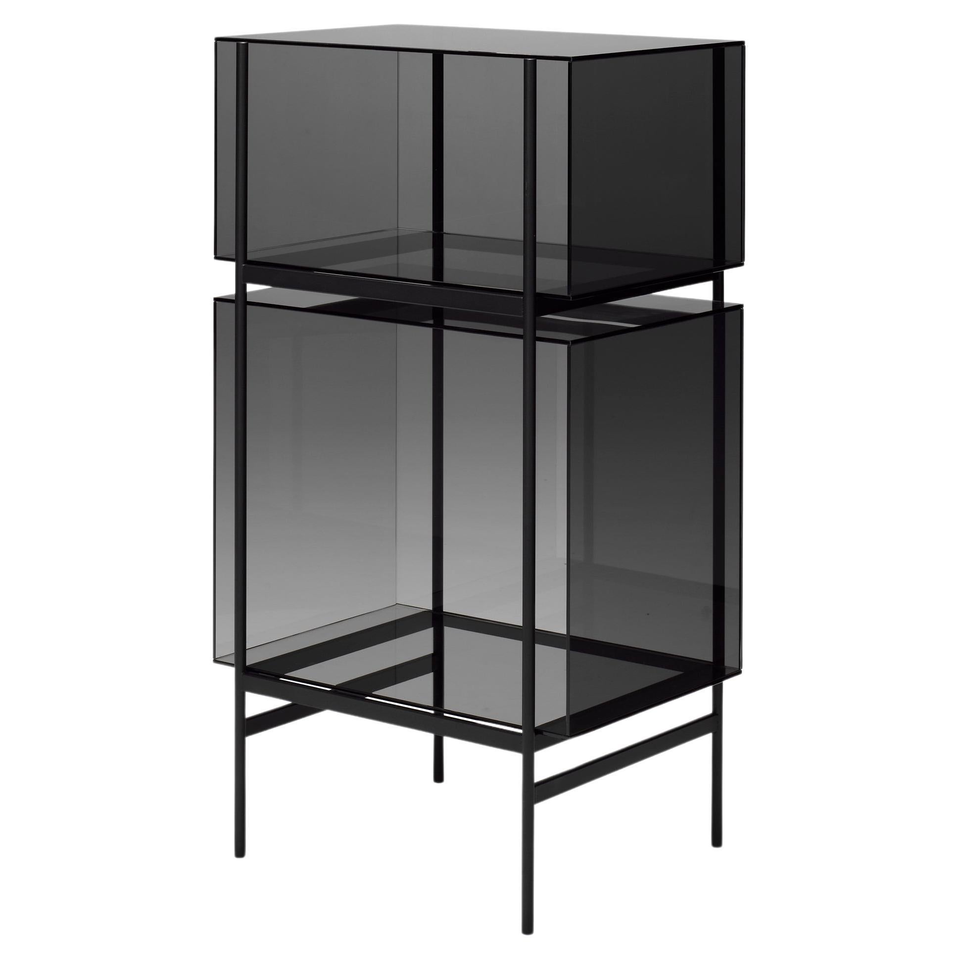 Lyn Small Grey Black Cabinet by Pulpo For Sale