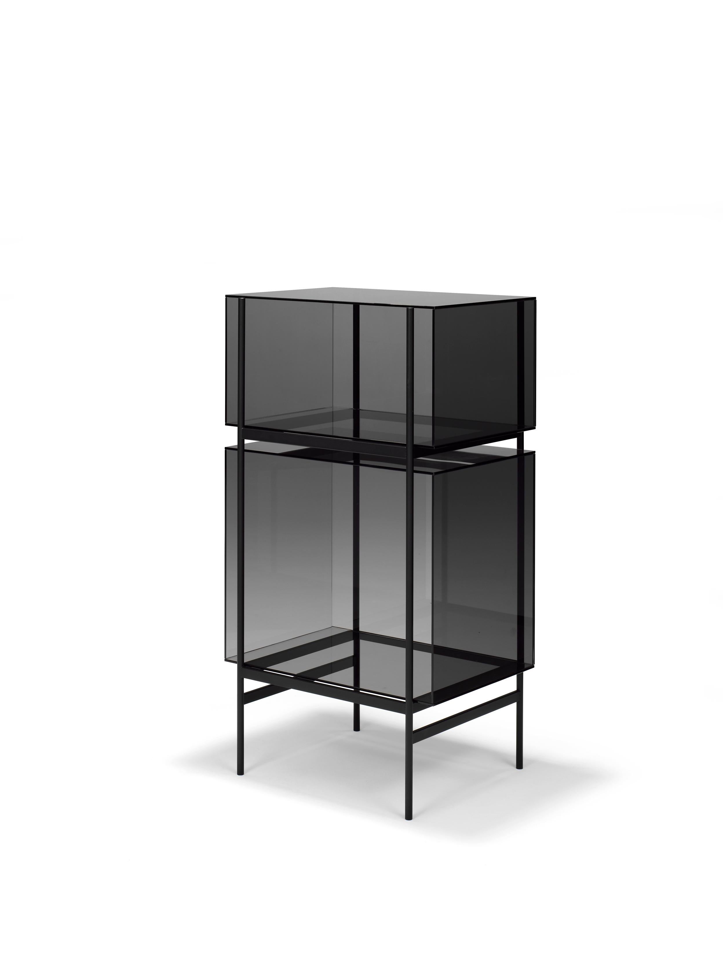 Post-Modern Lyn Small Mirror Black Cabinet by Pulpo For Sale