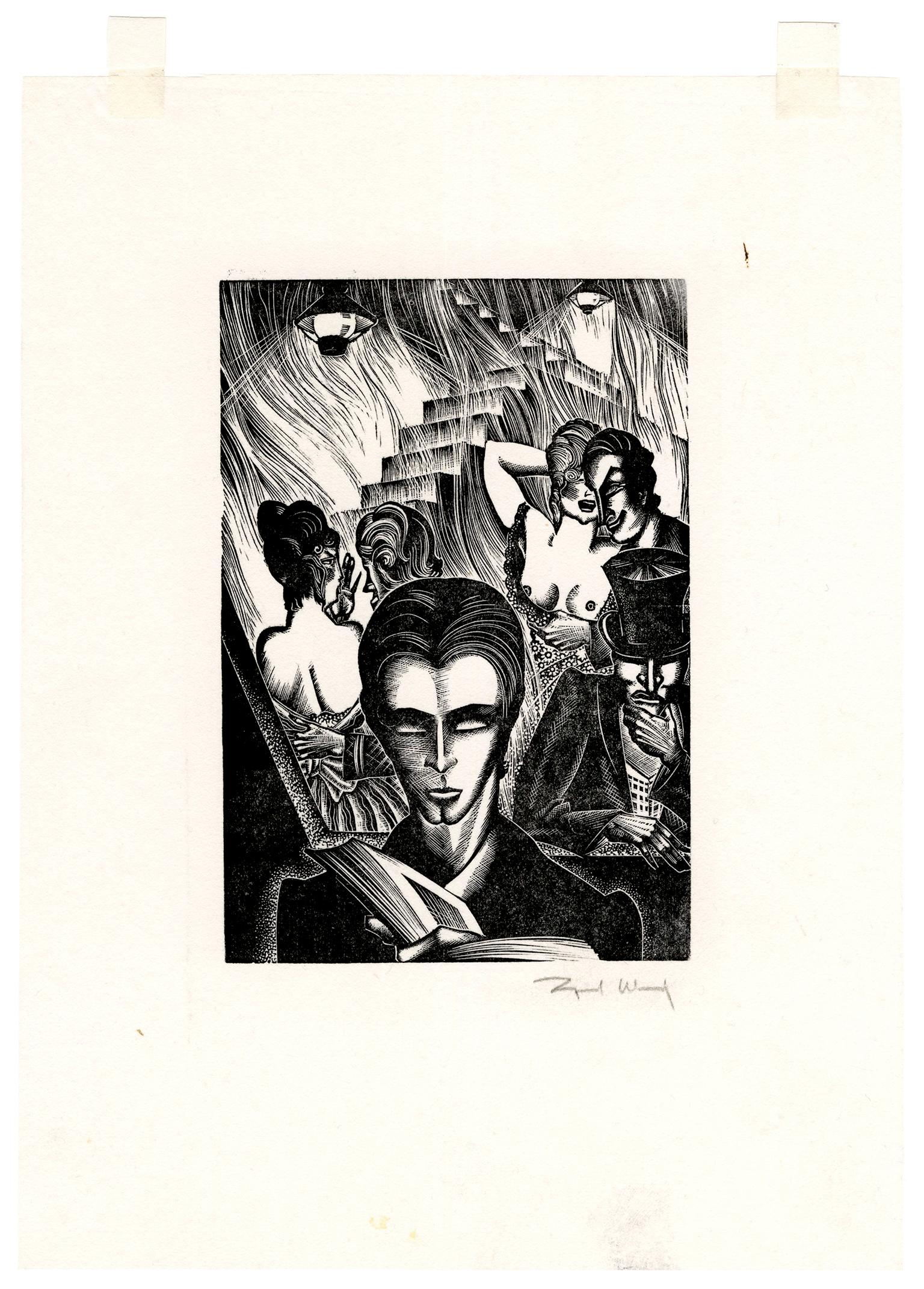 Tambour de fou (planche 41) - Modernité graphique des années 1930 - Print de Lynd Ward