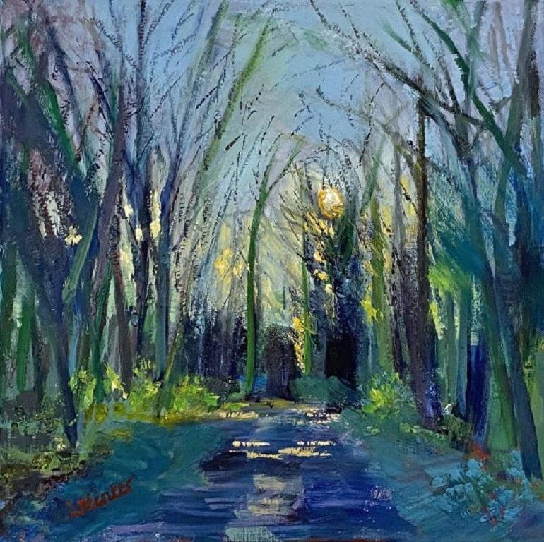 Lynda Minter, A Pathway Winter Evening, Original Landscape Painting