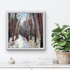 Lynda Minter, A Winter's Walk, Original Landscape Painting, Affordable Art