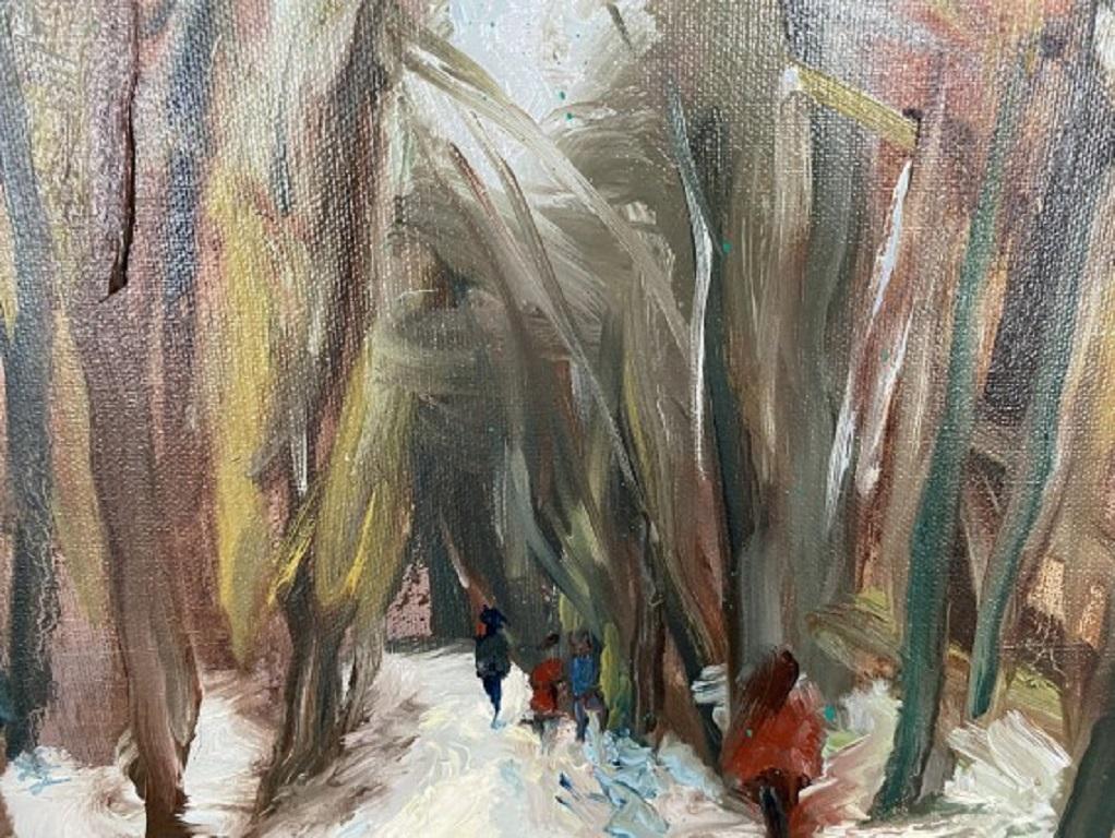Lynda Minter, Ein Winterspaziergang, Original-Landschaftsgemälde, Erschwingliche Kunst im Angebot 3