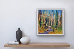Lynda Minter, First Day of Spring, Original Landscape Painting, Colourful Art