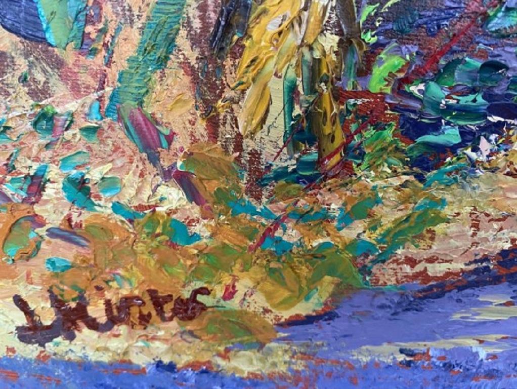 Lynda Minter, Primer día de primavera, Pintura original de paisaje, Arte colorido en venta 4