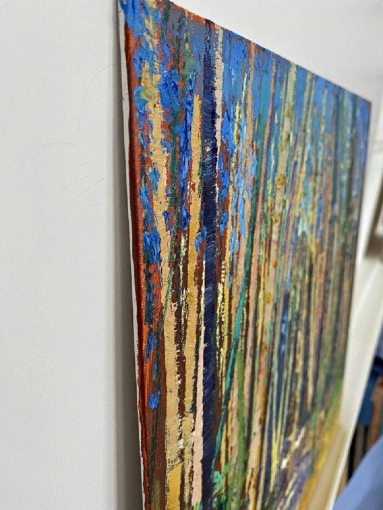 Lynda Minter, Primer día de primavera, Pintura original de paisaje, Arte colorido en venta 5