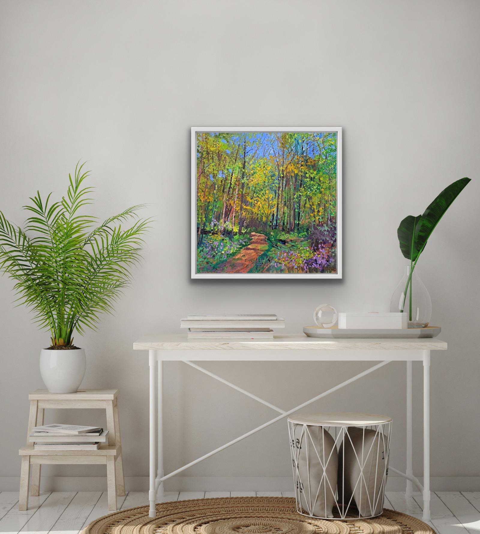 Lynda Minter, La primavera está en el aire, Pintura original de paisaje en venta 6