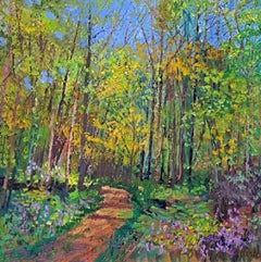 Lynda Minter, La primavera è nell'aria, dipinto originale di paesaggio