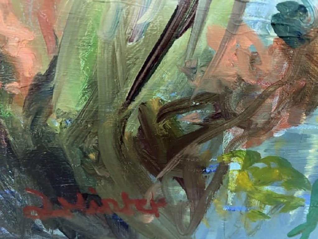 Lynda Minter, The Pond Turning to Autumn, Original-Landschaftsgemälde im Angebot 4