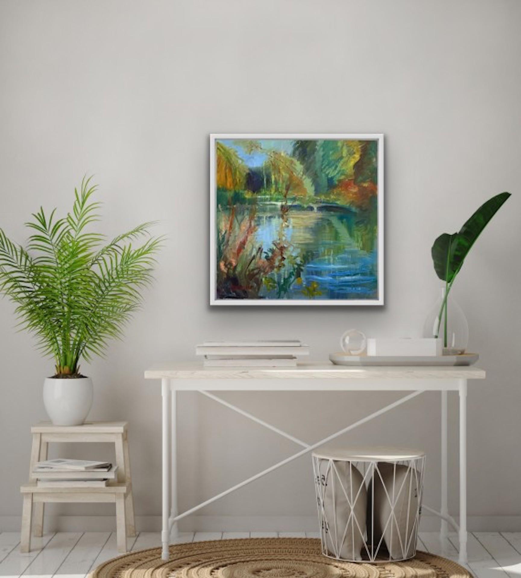 Lynda Minter, The Pond Turning to Autumn, Original-Landschaftsgemälde im Angebot 7