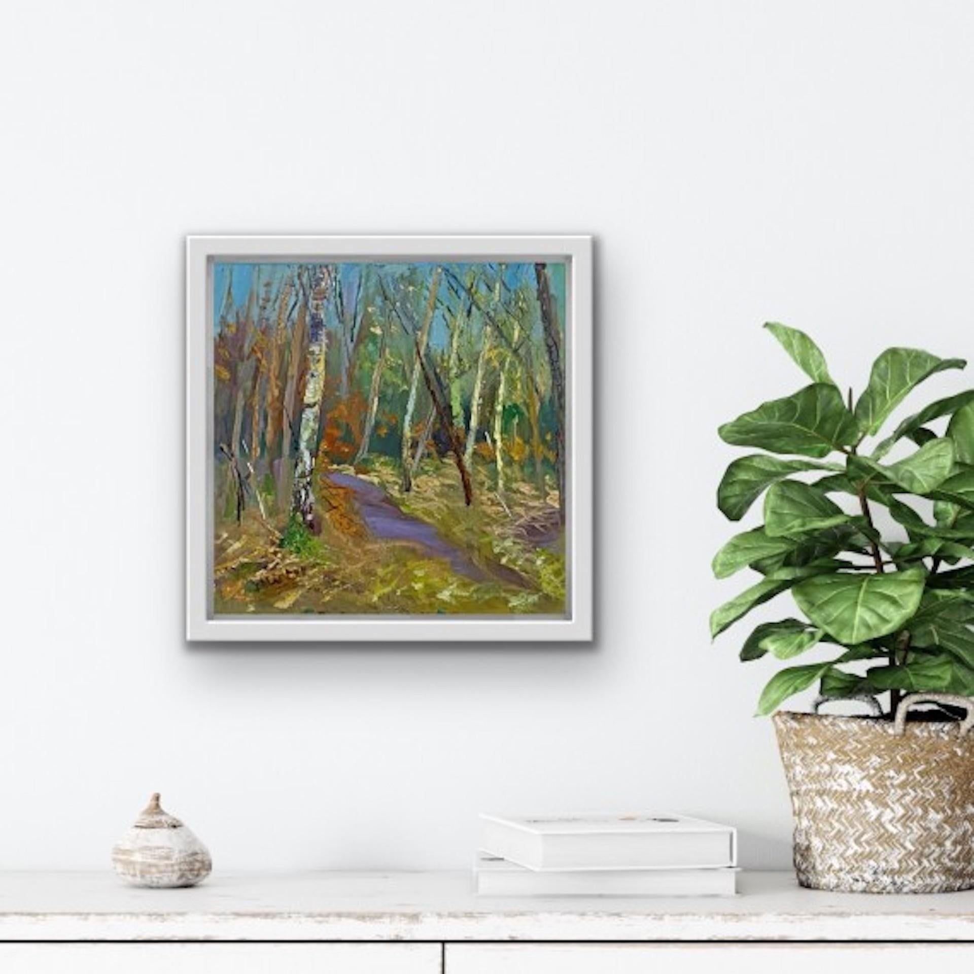 Lynda Minter, Trees on the Common, Original Landscape Painting, Affordable Art For Sale 4