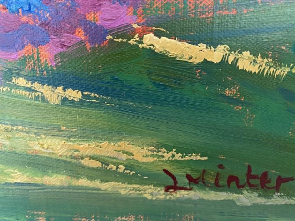Lynda Minter, Wisley Spring, Original Landscape Painting, Brightly Coloured Art For Sale 1