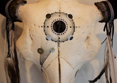 'Portals. Release. Lunar Eclipse.' by Lyndsay Rowan, Mixed-media on bison skull