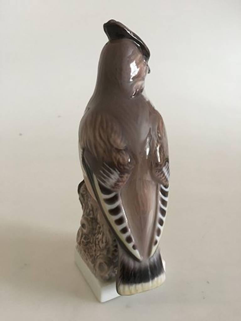 Art Nouveau Lyngby Figurine of Bird Silkehale Waxwing #6 For Sale