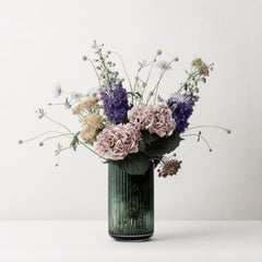Jarrón de Lyngby Porcelæn, verde, cristal soplado a boca, 15 pulgadas de alto