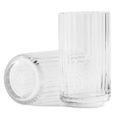 Lyngby Porcelæn Vase, Mouth-Blown Glass, 15 in H