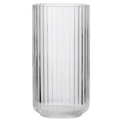 Lyngby Porcelæn Vase, Mouth-Blown Glass, 15 in H