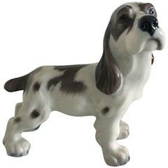 Vintage Lyngby Porcelain Figurine Cocker Spaniel Dog #72